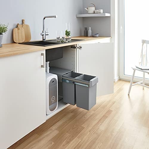 GROHE Poubelle de Cuisine, Tri Sélectif, 2x15L, Gris, 40855000