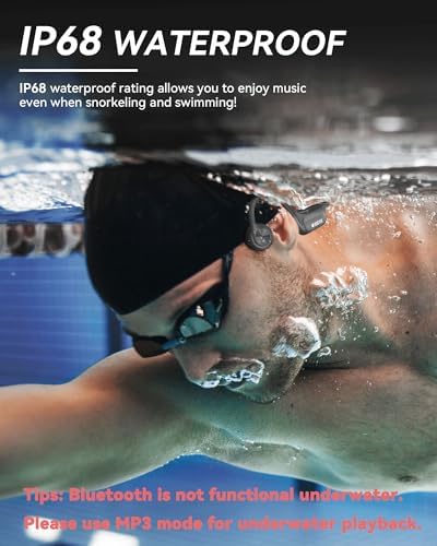 Casque Bluetooth à Conduction Osseuse, Étanche IP68, Mémoire 32 Go