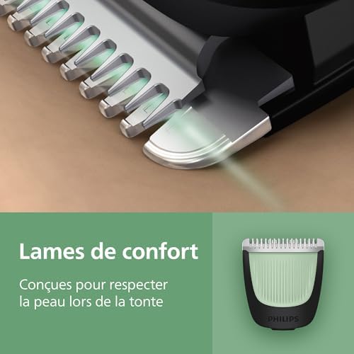 Philips Tondeuse Multigroom Série 3000, Modèle MG3930/15, 7 Accessoires, Lames Auto-affûtées