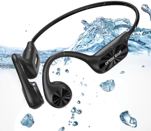Casque Conduction Osseuse Bluetooth 5.4 avec Mémoire MP3 32Go, Étanche IPX8