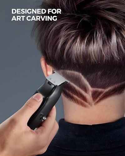 Tondeuse Cheveux et Barbe Professionnelle Sans Fil, 13 Peignes de Guidage, Noir
