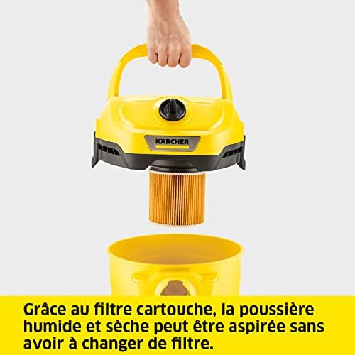 Kärcher Aspirateur Eau et Poussières WD 2 Plus, 1000 W, Cuve PVC 12L, Jaune