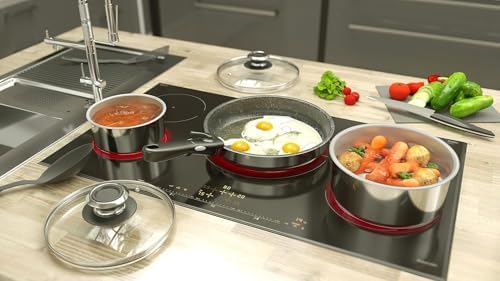 Batterie de Cuisine 24 Pièces Induction, Acier Inoxydable, Poignées Amovibles