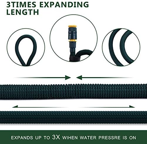 Tuyau d'Arrosage Extensible 15m avec Pistolet Multifonctionnel, Vert