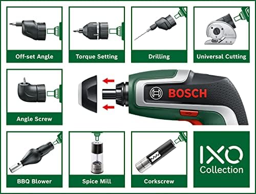 Bosch Perceuse Visseuse IXO 7e Génération, 3,6 V, 2,0 Ah, 5,5 Nm, Adaptateur Inclus