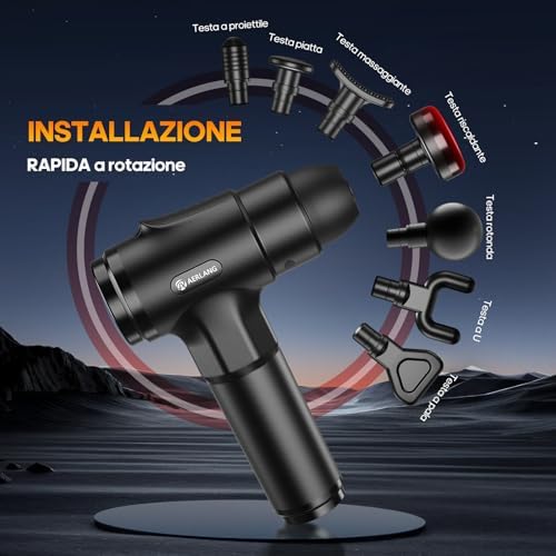 AERLANG Pistolet de Massage Musculaire, Modèle Silencieux avec Chaleur, 20 Niveaux Réglables