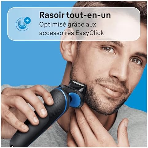 Braun Rasoir Électrique Homme Series 5 51-B1000s, Étanche, Sans Fil, 3 Lames Flexibles