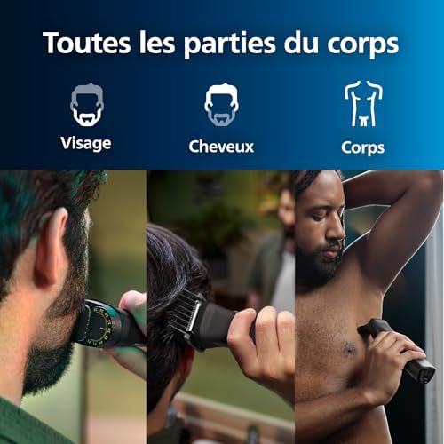 Philips Tondeuse Tout-en-Un MG7950/15, 15 Sabots, 26 Hauteurs de Coupe