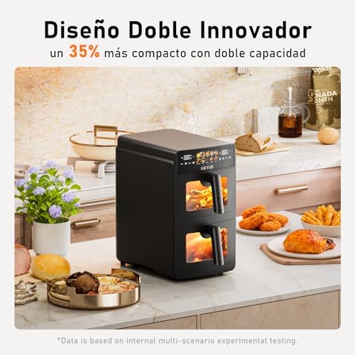 Air fryer 10L avec double compartiment et puissance exceptionnelle pour une cuisson saine