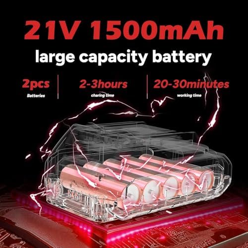 Débroussailleuse Électrique sans Fil, Moteur sans Balais, 2 Batteries, 4 Lames