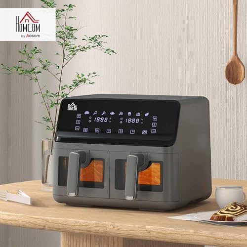 Friteuse à air sans huile avec double cuve de 8L et écran tactile