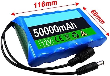 Batterie Externe 50000mAh 12V Rechargeable avec BMS Intégré et Chargeur DC