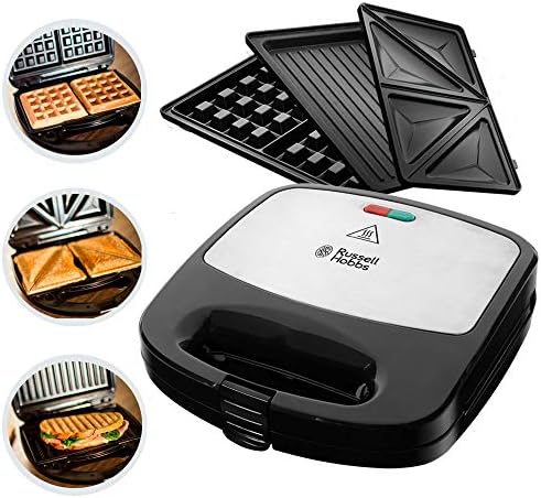 Russell Hobbs Appareil à Croque Monsieur 3-en-1, Modèle 24540-56, Inox et Noir