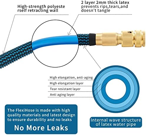 Tuyau d'Arrosage Extensible 30m avec Buse 10 Fonctions, Extra Résistant 3750D