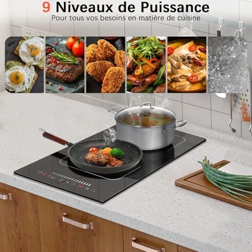 Plaque Induction 2 Feux Flexizone, Double Induction avec Minuterie et Sécurité