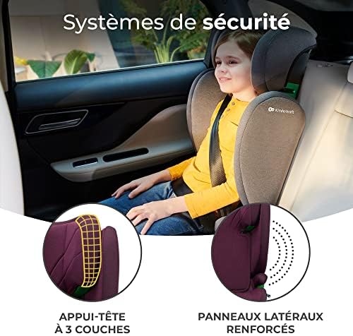 Kinderkraft Siège Auto Isofix Junior Fix i-Size, Groupe 2/3, 100-150 cm, Burgund