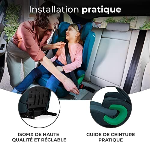 Kinderkraft Siège Auto Isofix JUNIOR FIX i-Size, Groupe 2/3, 100-150 cm, Bleu