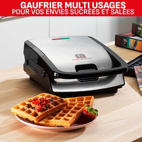 Tefal Appareil à Croque Monsieur SW853D12, Plaques Antiadhésives, Nettoyage Facile