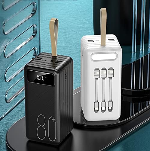 Chargeur Portable Batterie Externe 50000mAh, 4 USB, Noir