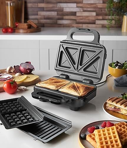 Russell Hobbs Appareil à Croque Monsieur Multifonction 3en1, Modèle 26810-56, Plaques Antiadhésives