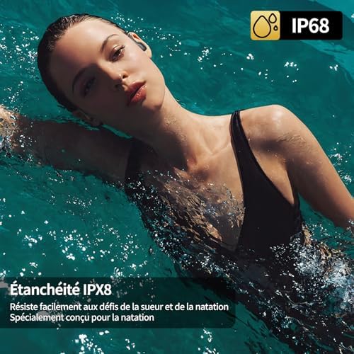 Casque Étanche IPX8 à Conduction Osseuse Bluetooth 5.4 avec MP3 et Mémoire 32 Go