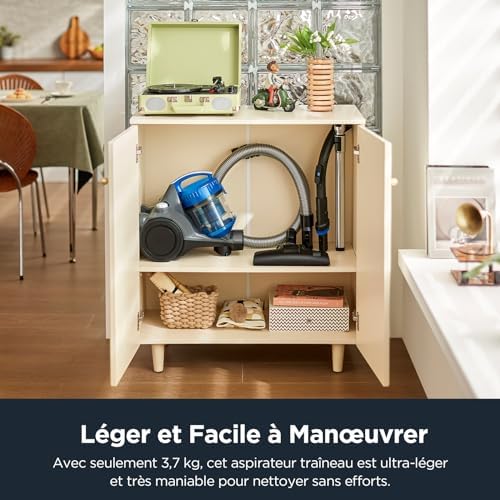EUREKA Aspirateur Traîneau WhirlWind, 700W, Cyclonique, 1.5L, Bleu