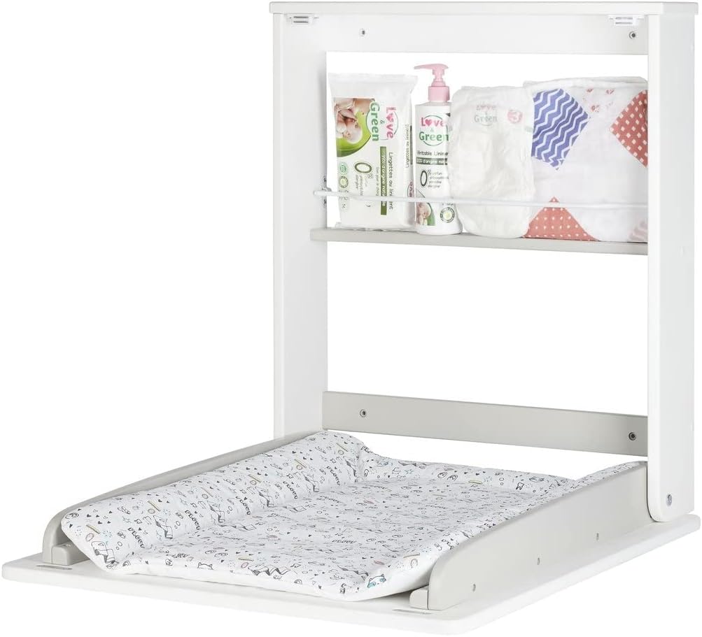 Table à Langer Murale - Ultra Compacte - Matelas Inclus