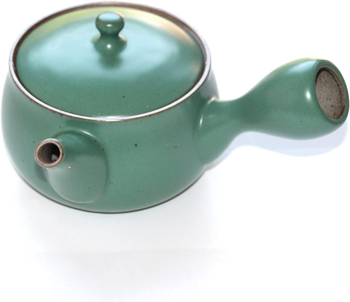 Théière Kyusu Traditionnelle - Filtre Intégré - Crédence Verte Émaillée