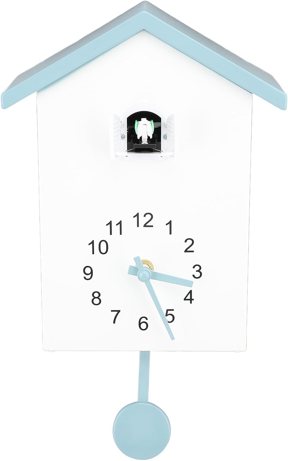 Horloge Murale Nichoir - Toit Bleu Gris - Décoration Tendance