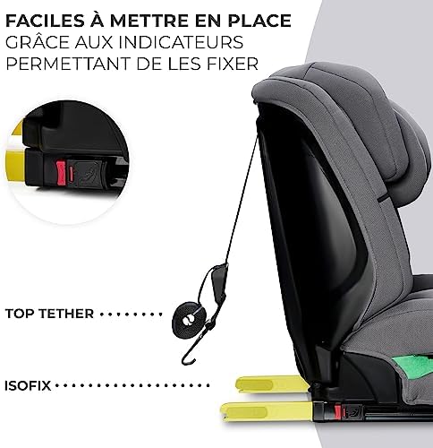 Kinderkraft Siège Auto Isofix SAFETY-FIX2 I-SIZE, 76-150 cm, Gris