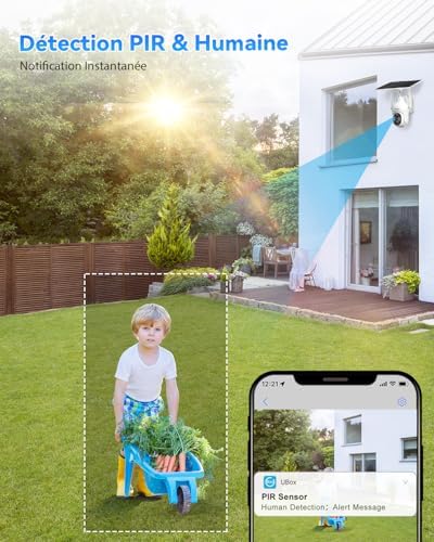Caméra Solaire 4G Extérieure, Vision Nocturne Colorée 3MP, Étanche IP66