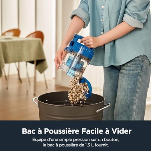 EUREKA Aspirateur Traîneau WhirlWind, 700W, Cyclonique, 1.5L, Bleu