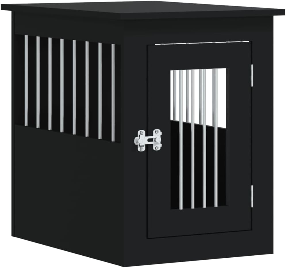 Meuble de Cage pour Chiens - Construction Robuste - Design avec Ventilation