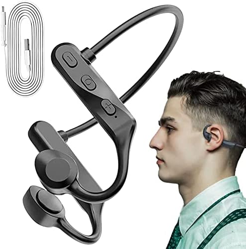 Écouteurs Sport à Conduction Osseuse Bluetooth 5.0, Noir, Résistants à la Sueur