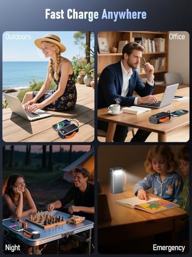 Batterie Externe 50000mAh Power Bank, Charge Rapide 30W avec Câbles Intégrés et Écran LED