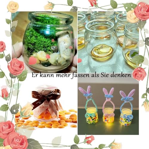 Pots à Dessert Étanches Petit pot en verre, 200ml, Lot de 12