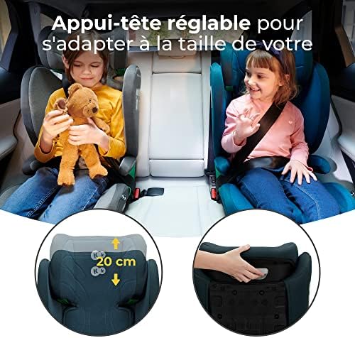 Kinderkraft Siège Auto Isofix JUNIOR FIX i-Size, Groupe 2/3, 100-150 cm, Bleu