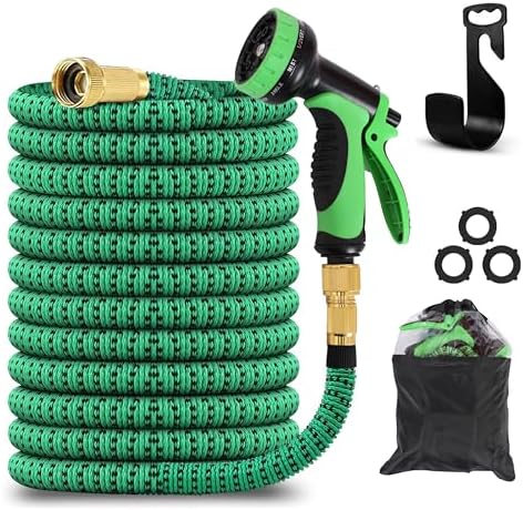 Tuyau d'Arrosage Extensible 75FT, Tuyau Arrosage Extensible avec 10 Modes de Pulvérisation, Vert