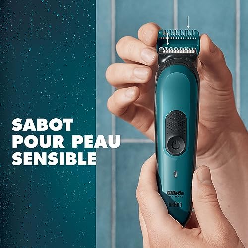 Gillette Tondeuse Intime Homme I3, Peau Sensible, Lames Métal Inusables, Étanche