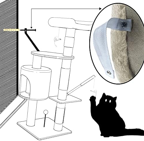 Arbre à Chat Multifonction avec Griffoirs, Beige, 112cm