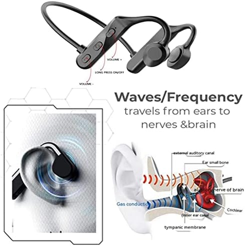 Écouteurs Sport à Conduction Osseuse Bluetooth 5.0, Noir, Résistants à la Sueur