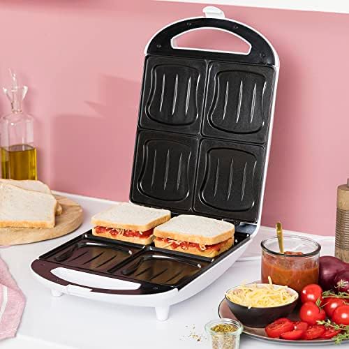 Tristar Appareil à Croque-Monsieur SA-3065, 4 Sandwiches, Revêtement Antiadhésif, 1300W