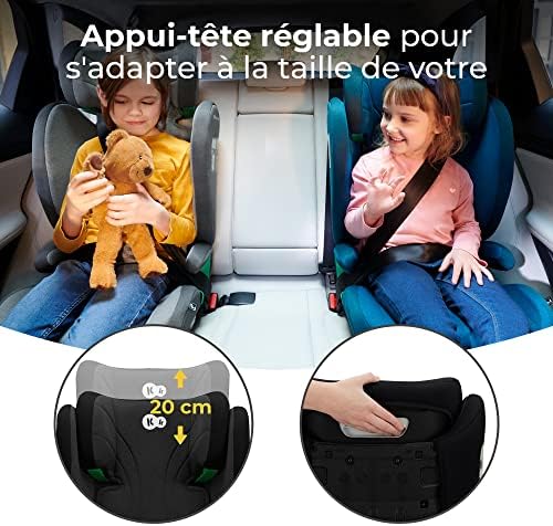 Kinderkraft Siège Auto Isofix Junior Fix i-Size, Groupe 2/3, Noir