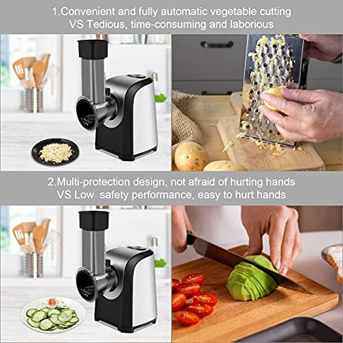 Eloklem Coupe-légumes Électrique, Râpe de Cuisine à 5 Lames Coniques, Commande à un Seul Bouton