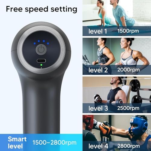 arboleaf Pistolet de Massage Musculaire, 5 Embouts, 5 Niveaux, Ultra Silencieux