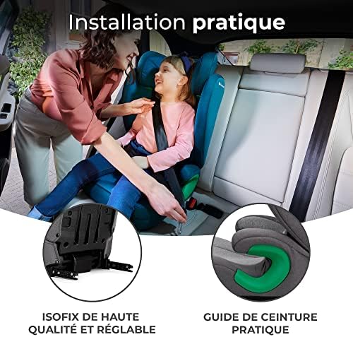 Kinderkraft Siège Auto Isofix JUNIOR FIX i-Size, Groupe 2/3, 100-150 cm, Gris