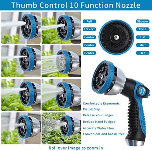 Tuyau d'Arrosage Extensible 30m avec Buse 10 Fonctions, Extra Résistant 3750D