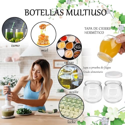 Pots à Dessert Étanches Petit pot en verre, 200ml, Lot de 12