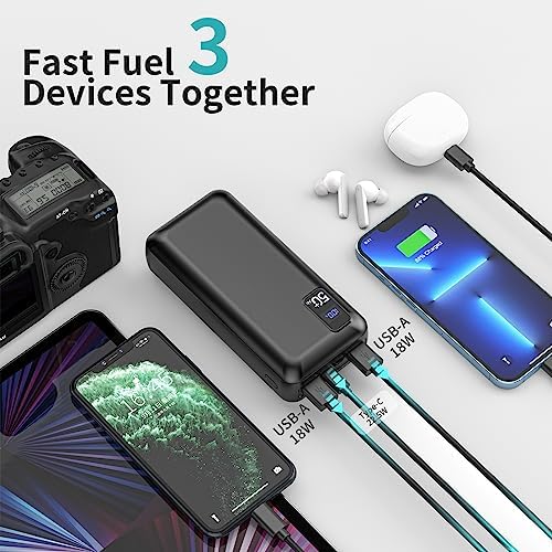 Chargeur Portable Rapide 50000mAh Batterie Externe avec 3 Sorties USB-C