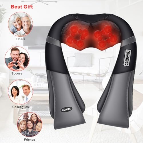 Masseur Cervical Shiatsu 3D avec 16 Nœuds et Vitesse Réglable